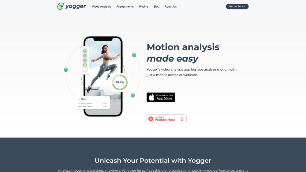 Yogger | 视频分析应用和人工智能动作筛查