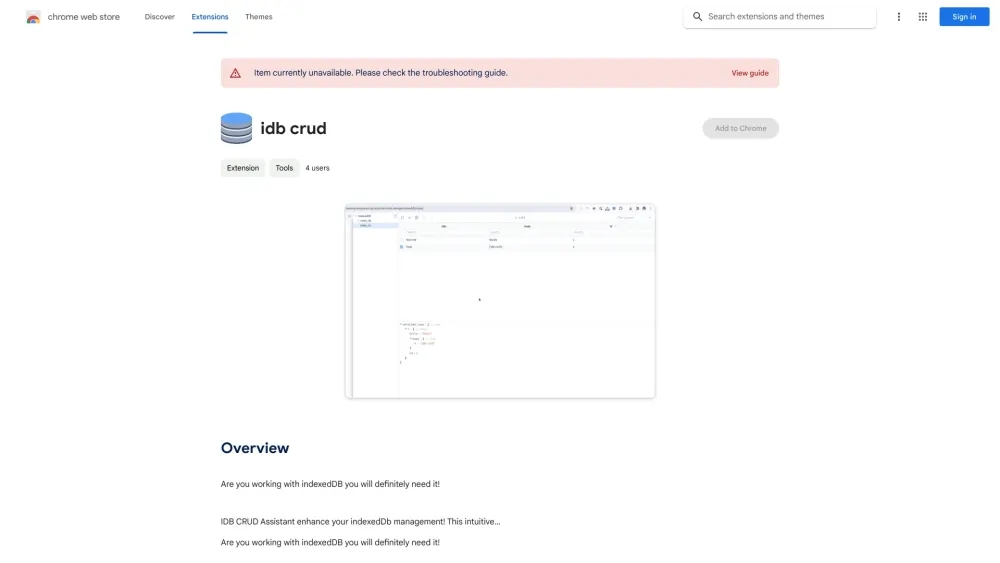 IDB CRUD Assistant
