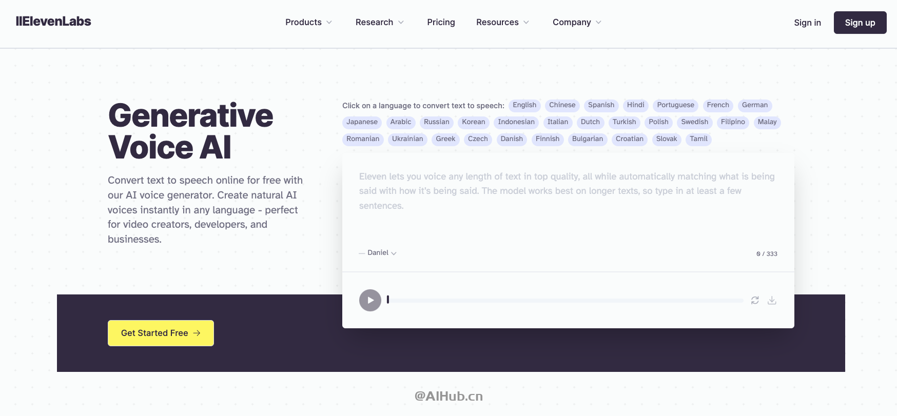 ElevenLabs-在线文字转语音+语音翻译平台