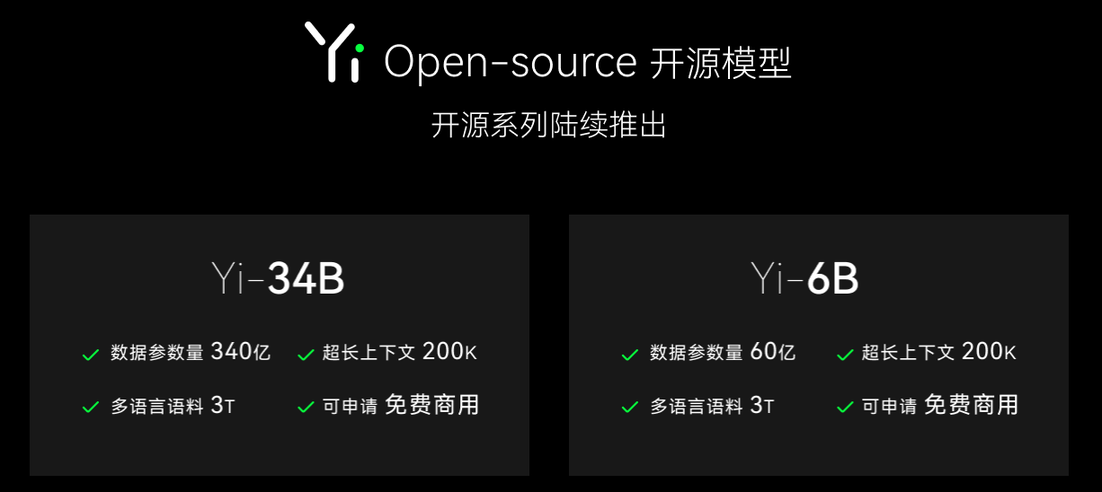Yi大模型-零一万物发布的开源大模型