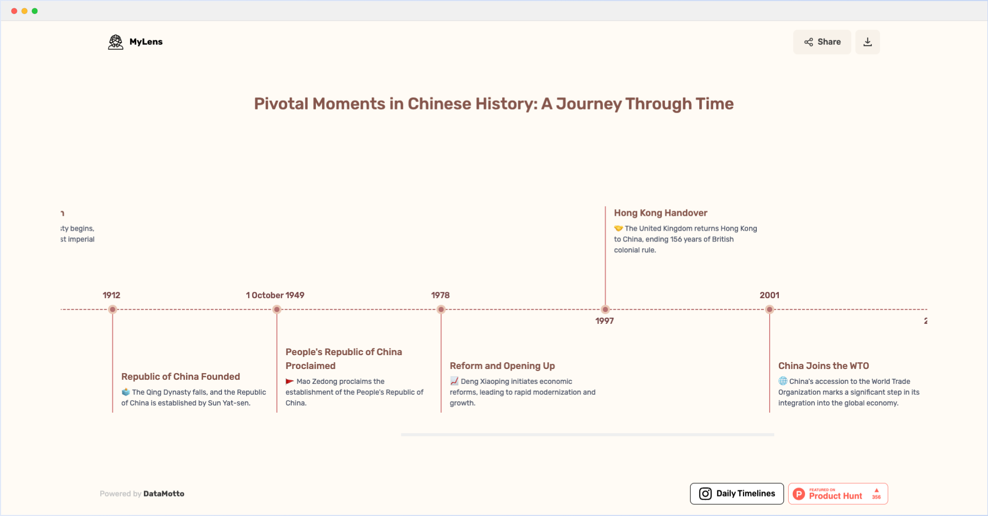 MyLens.AI-使用AI为任何主题生成时间轴